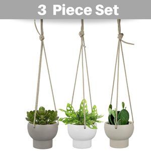 Ceramic Hanging Succulent Planters Set of 3